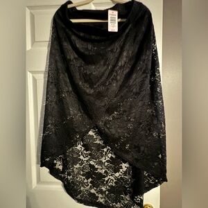 Torrid Black Asymmetrical Lace Skirt